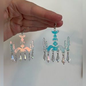 Crystal Chandelier statement camp dangle drop earrings